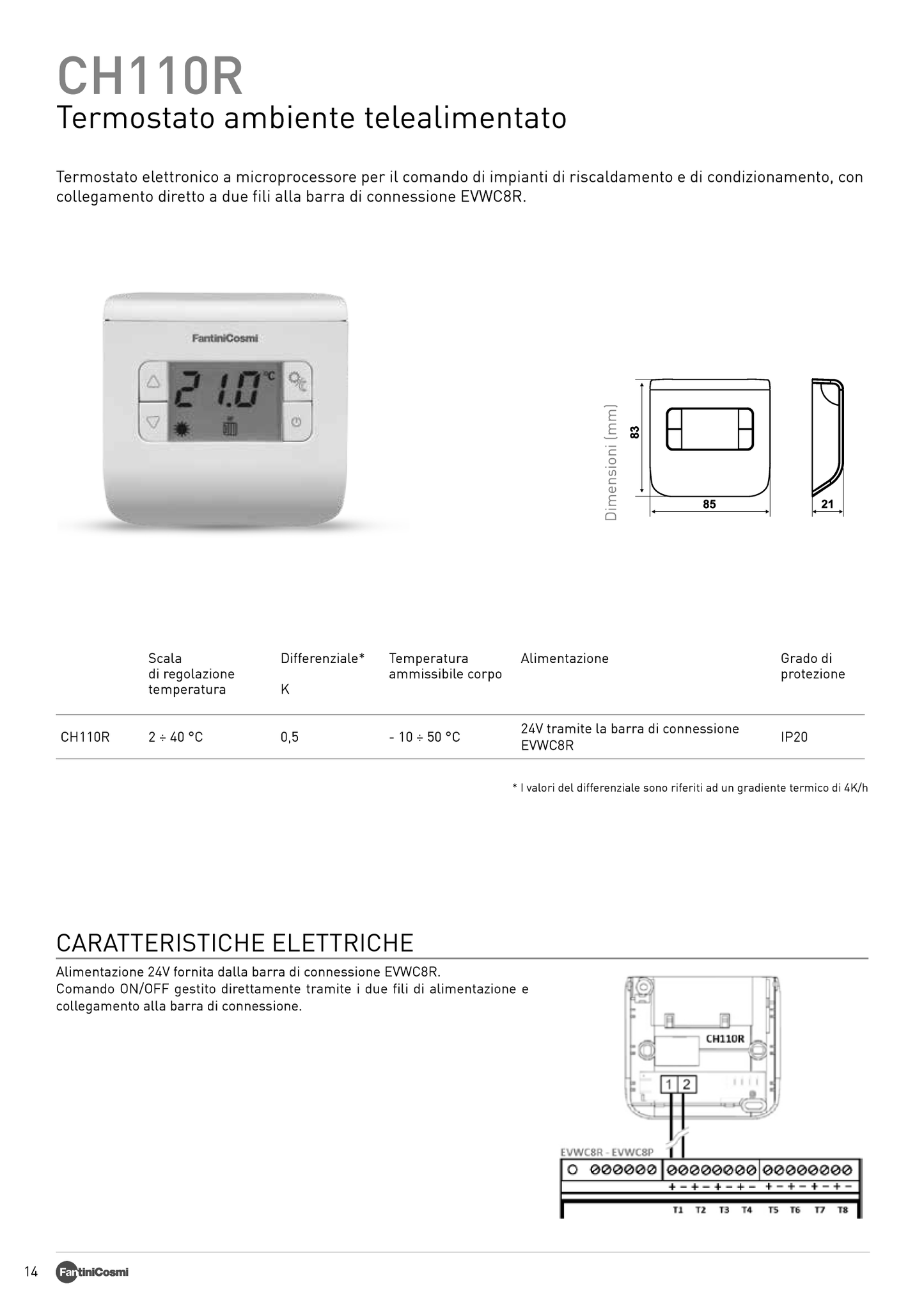 FANTINICOSMI - TERMOSTATO 2BATT AAA-1,5V BCO