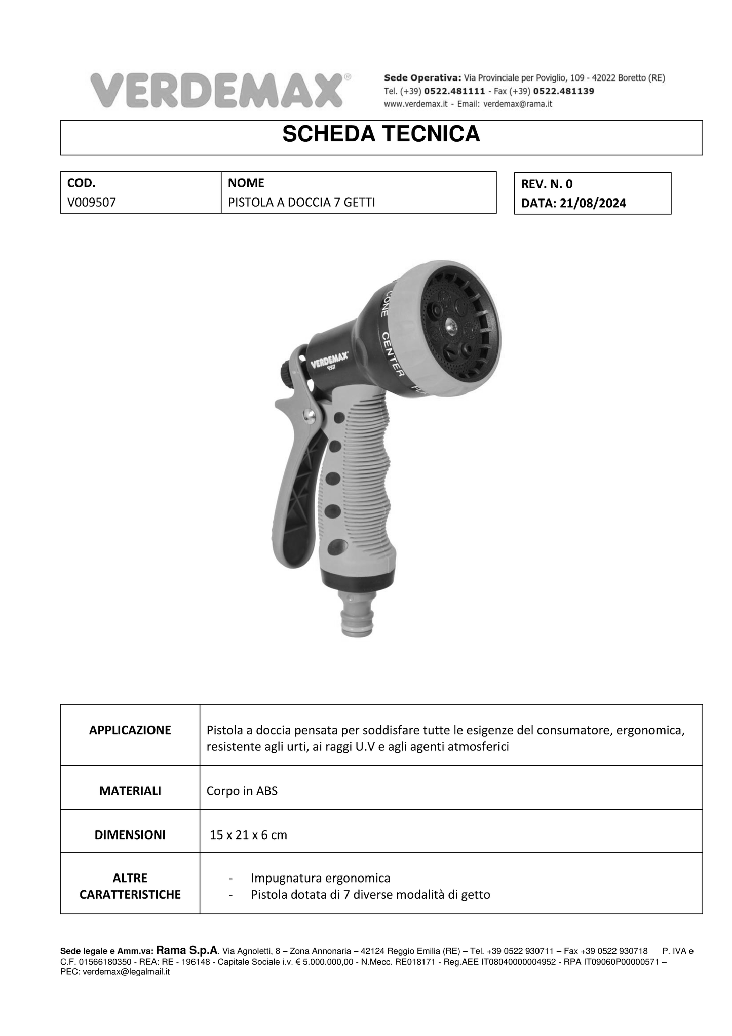 PISTOLA A DOCCIA 7 GETTI