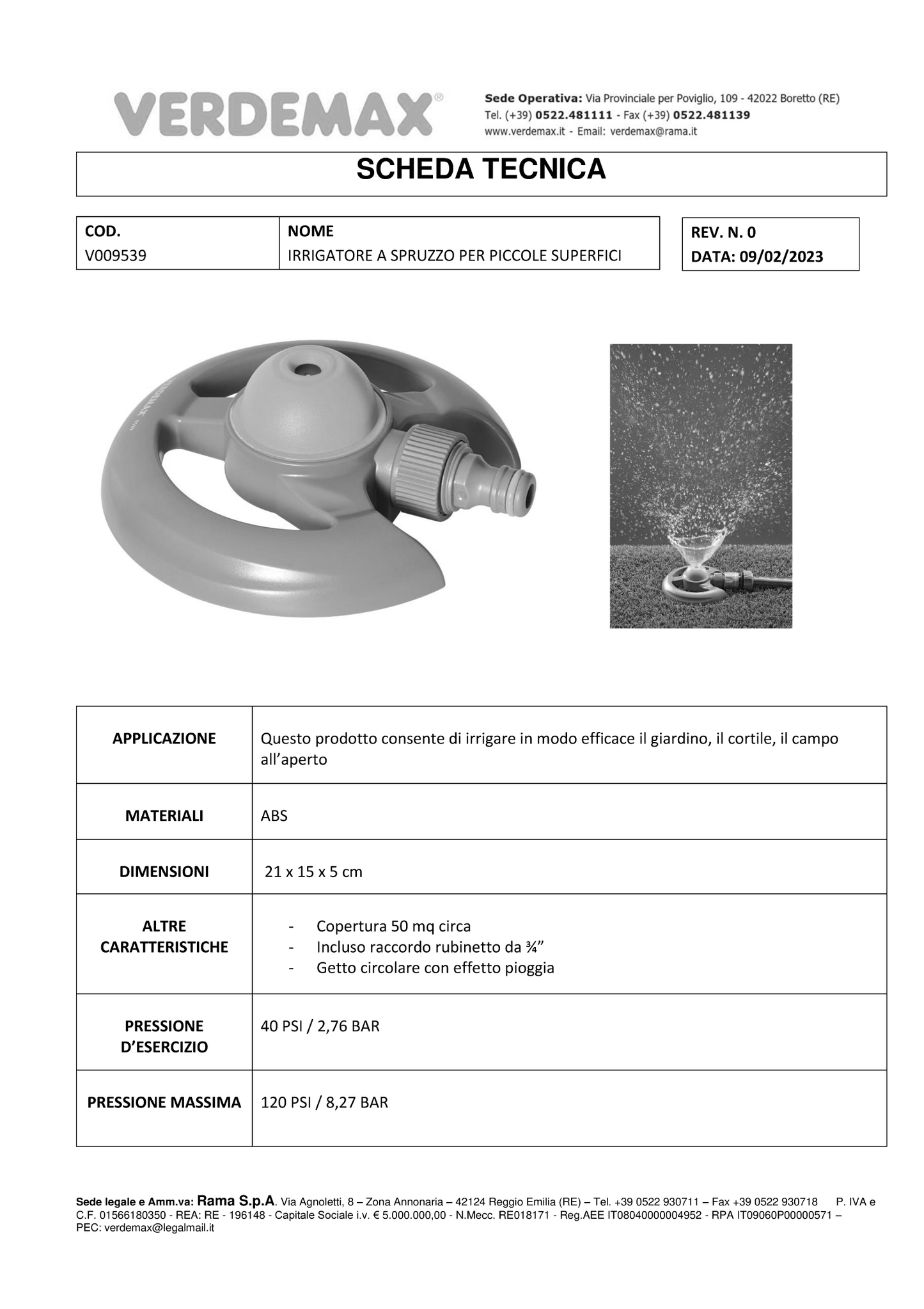 IRRIGATORE A SPRUZZO X PICCOLE SUPERFICI
