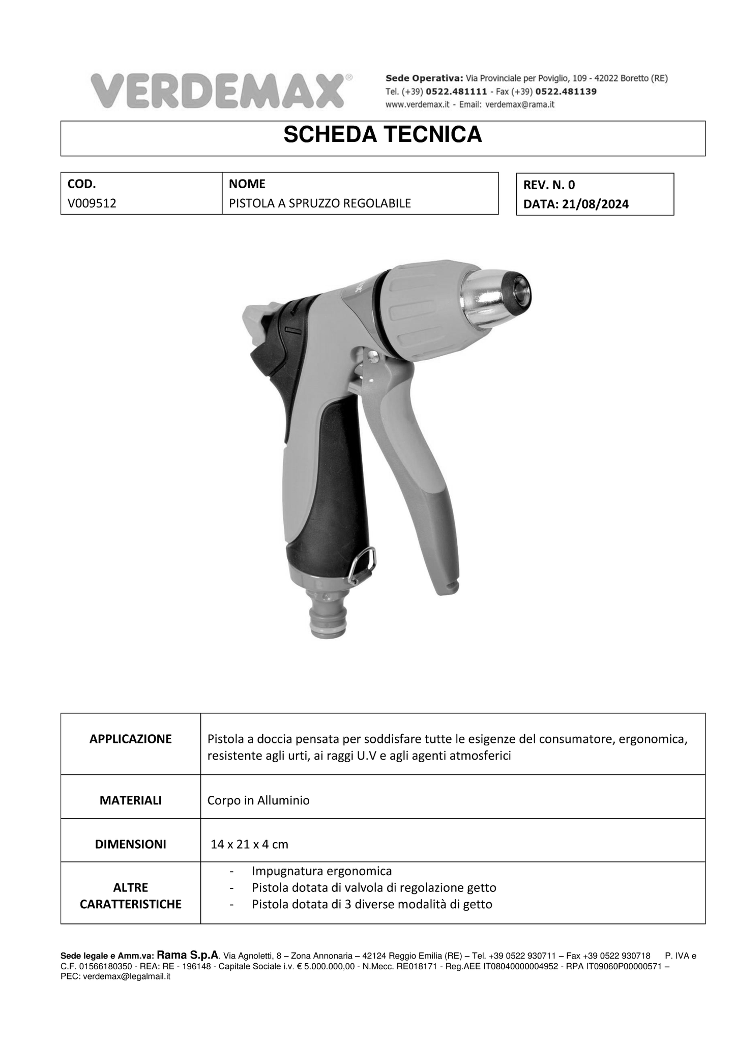 PISTOLA A SPRUZZO FINEMENTE REGOLABILE