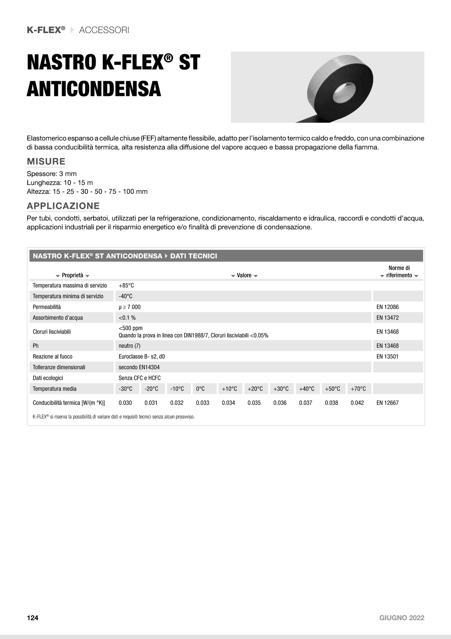 K-FLEX - NASTRO ST ANTICONDENSA 50x3 MT10