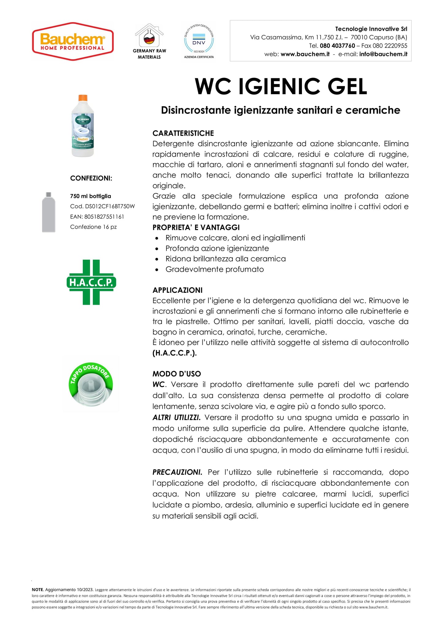BAUCHEM-WC IGIENIC GEL 750ml